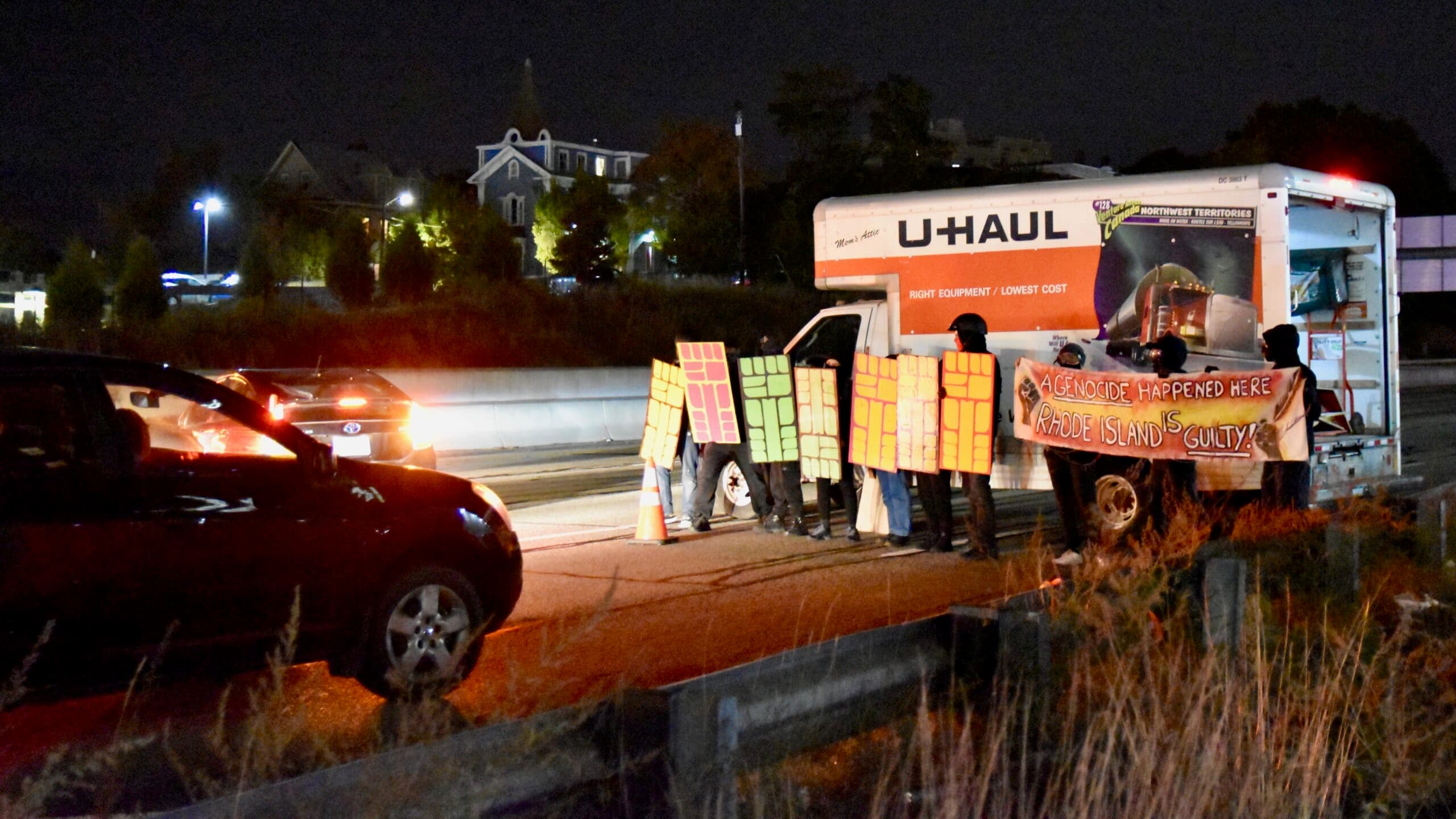 95 blocked as part of Indigenous People's Day protest