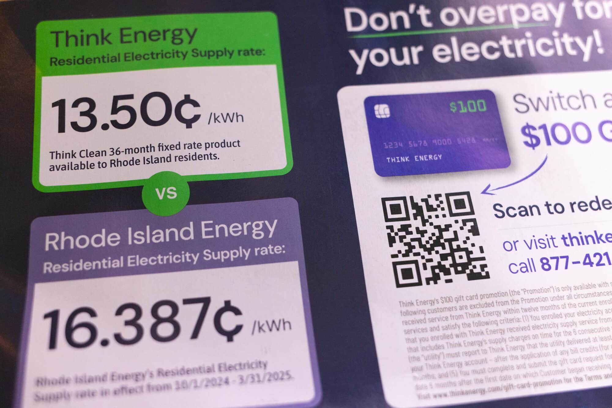 Image of Think Energy's recent mailer.