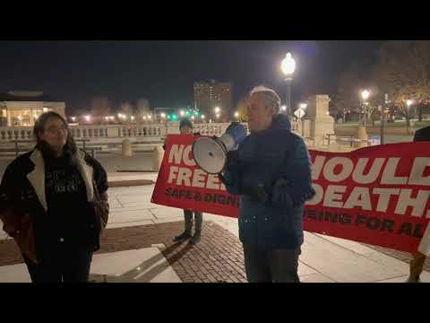 Senator Cynthia Mendes rallies outside RI State House: Matt Brown