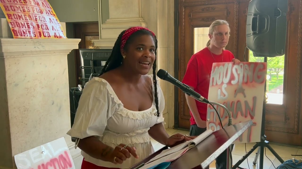 Homes for All rallies at Rhode Island State House to call for end to Housing Crisis