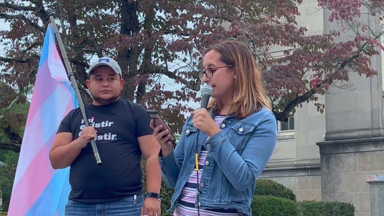 Trans Rights Rally Cranston Library 04