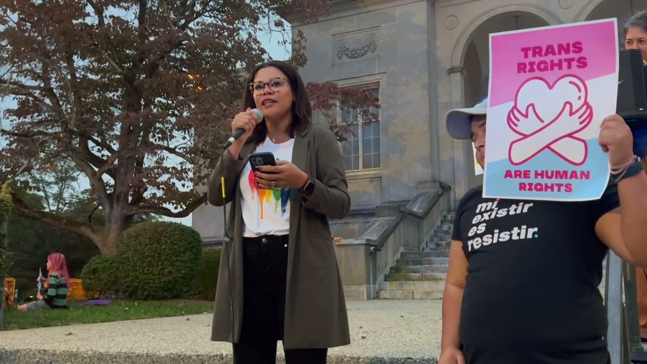 Trans Rights Rally Cranston Library 09
