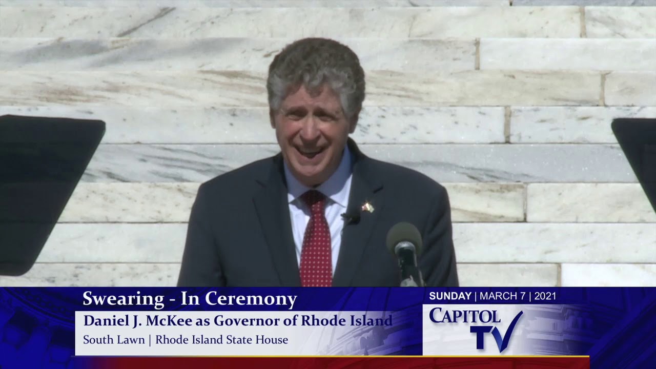 Daniel McKee Gives Speech After Being Inaugurated as Governor of Rhode Island