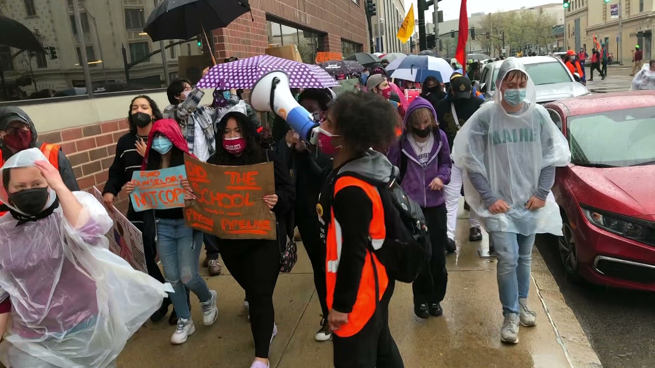 Providence Student Union   Counselors Not Cops Walkout Day 15