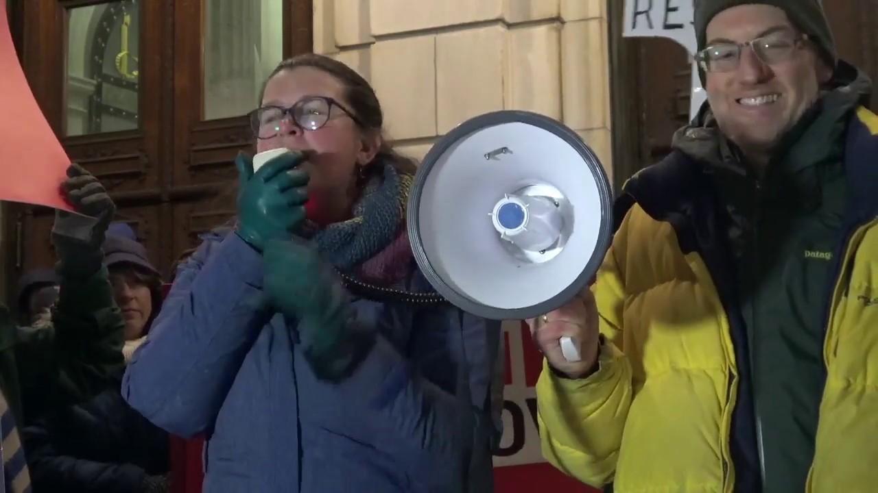 Georgia Holliste-Isman speaking at the “Nobody Is Above the Law” Rally to Impeach Trump