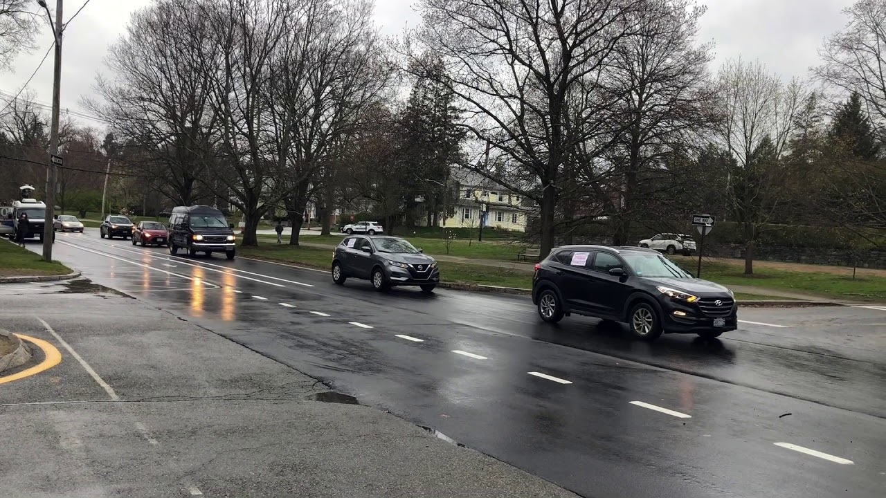 Caravan for PPE outside Butler Hospital in Providence