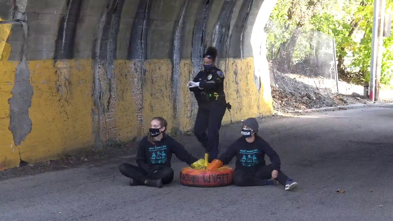 Immigration Activists Block All Entrances to the Wyatt Detention Facility in Rhode Island