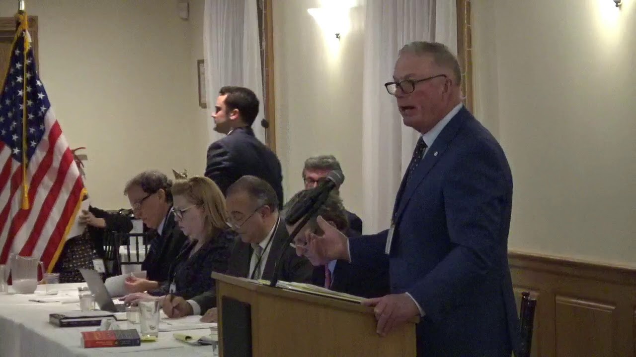 Senator Louis DiPalma moves the bylaws at RI Dem Party meeting