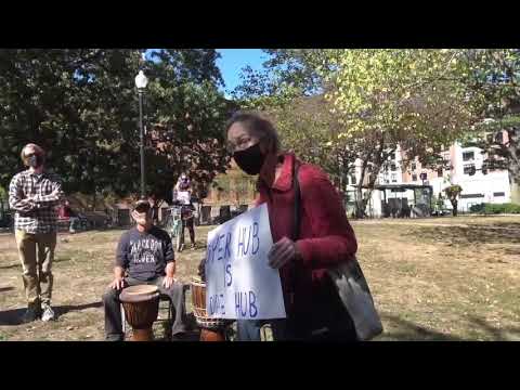 Opponent's march against plan to break up Kennedy Plaza 01 Patricia Raub - RI Transit Riders