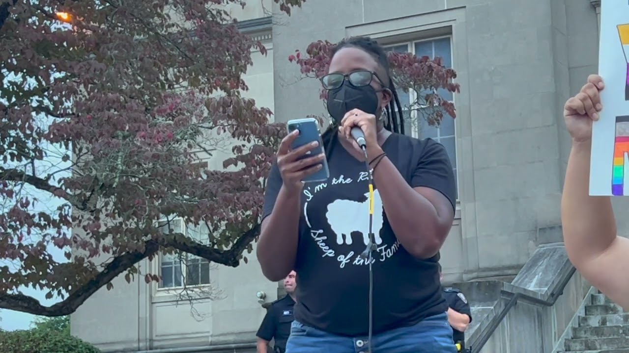 Trans Rights Rally Cranston Library 06