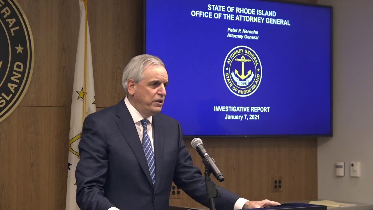 RI Attorney General Begins Press Conference Where State Police Release Report on Gonsalves Incident