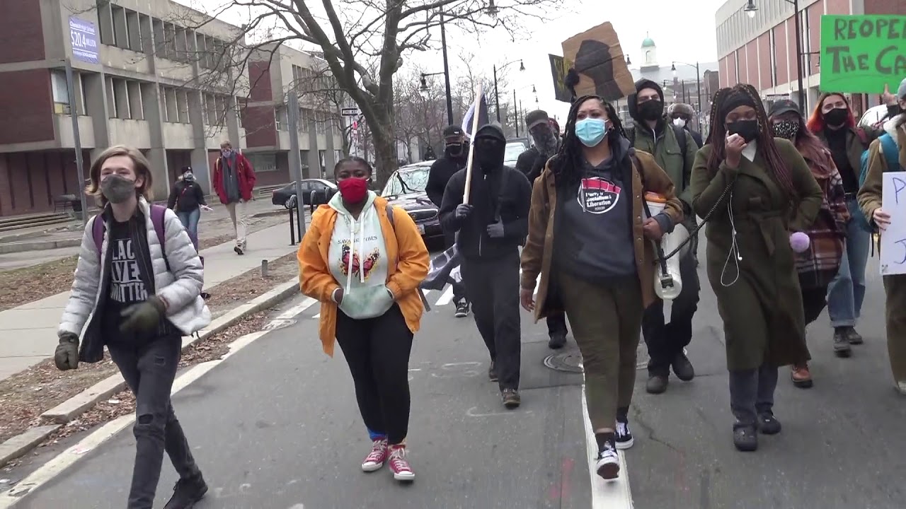 Two Dozen People March to Providence Police Headquarters In Support of Jhamal Gonsalves