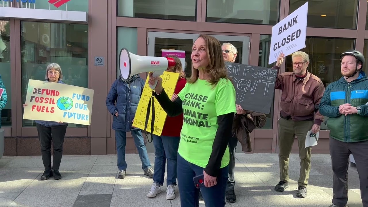 Climate Action Rhode Island protests banks that promote fossil fuels