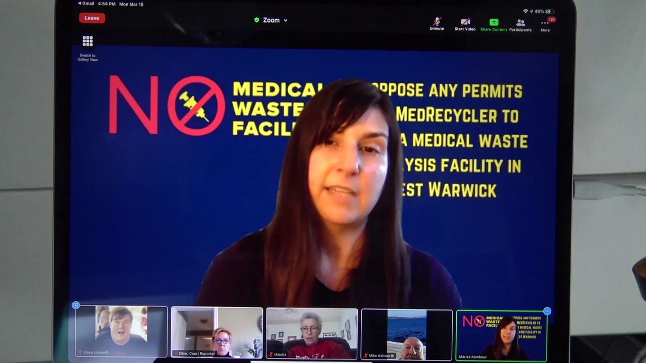 Marissa Testifies Against Proposed MedRecyclerRI Facility at DEM Hearing