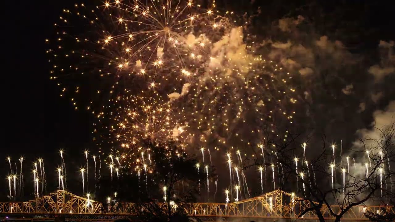 Thunder Over Louisville 2024 - Full Fireworks Show - Fixed Cam - 8k