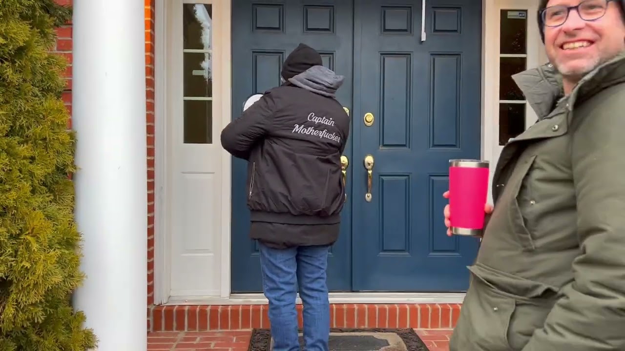 Reclaim RI outside slumlord residence in Walpole Massachusetts