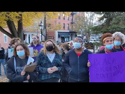 Students Chant 'Step Down' at Mt. Hope Student Union Protest
