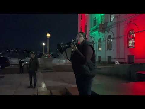 Christmas Tree Lighting 01  - Senator Cynthia Mendes Protest