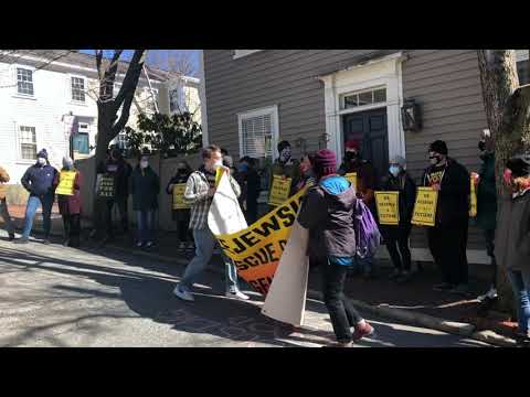 Climate Activists Protest at RI Rep. Blazejewski's House for the Rescue Rhode Island Act