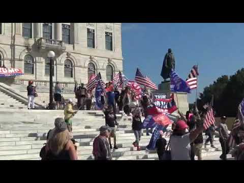 Trump supporter Caravan arrives at the September Trump Rally in Rhode Island