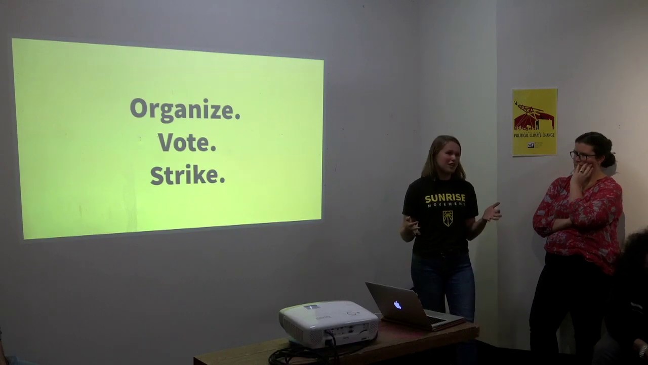 Emma Bouton, an Organizer From the Sunrise Movement, Opens the Event