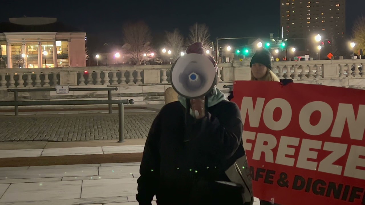 Senator Cynthia Mendes rallies outside RI State House: Terri Wright