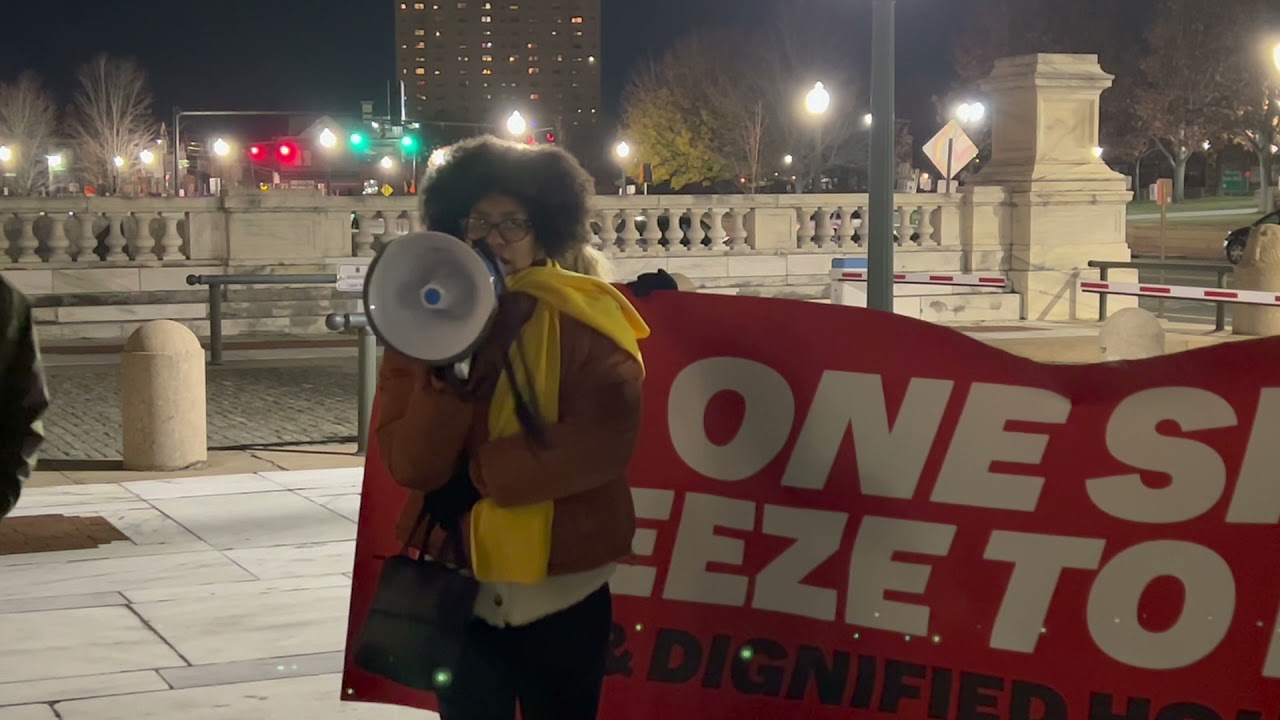 Senator Cynthia Mendes rallies outside RI State House: Kinverly Dicupe
