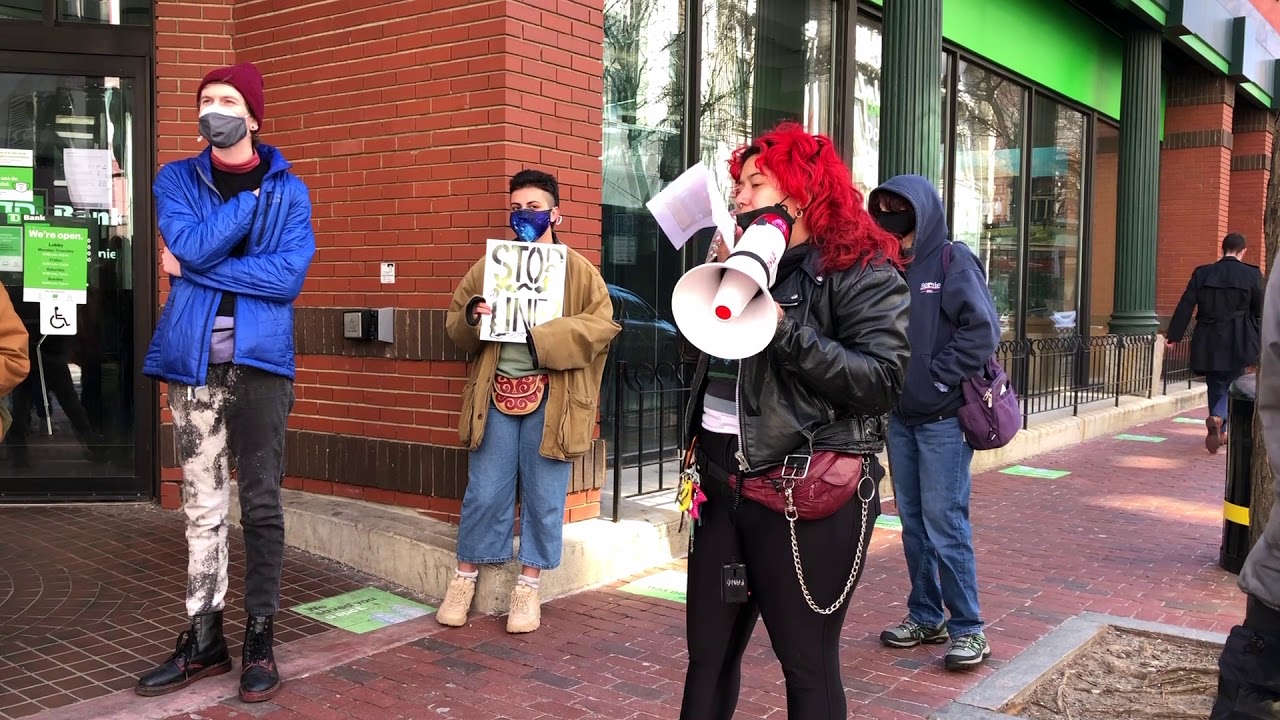 Protesters Target TD Bank in Providence Demanding That the Bank Stops Financing the Line 3 Pipeline