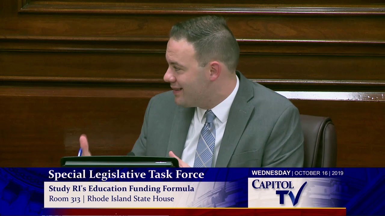 Tim Duffy of the RI Association of School Committees Talks at RI Education Funding Formula Meeting