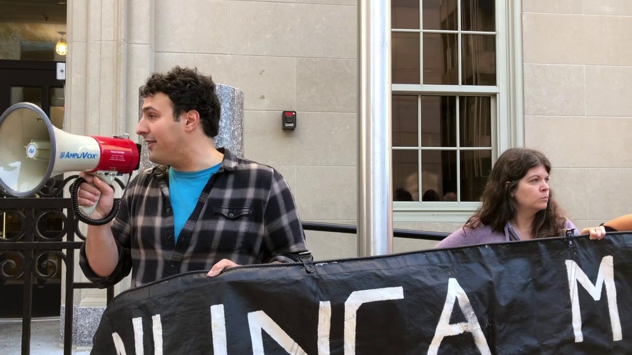 Aaron Regunburg and Tal Frieden Speak at Protest After AG Declines to Press Charges