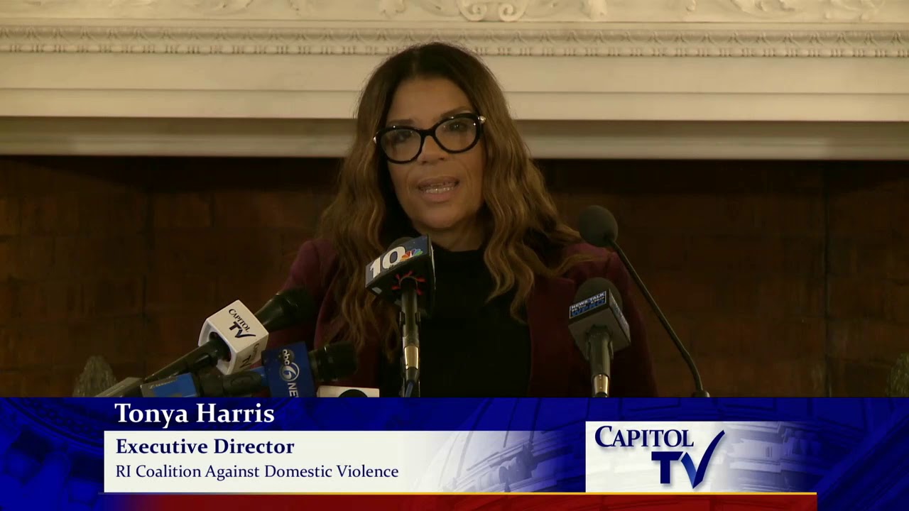 Tonya Harris of the RICADV Speaks at Signing Ceremony for the Protect All Children Act