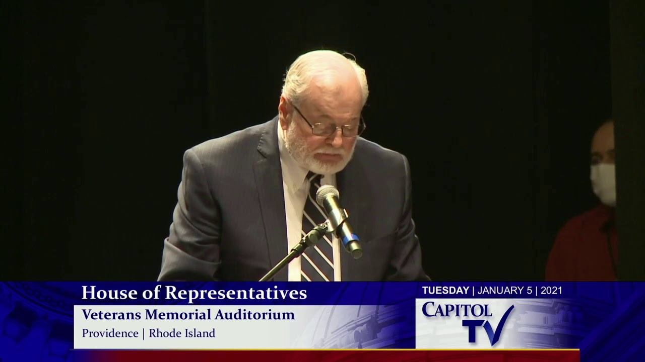 Clerk McCabe Reads RI Governor's Proclamation That Allows RI House to Meet Outside the State House