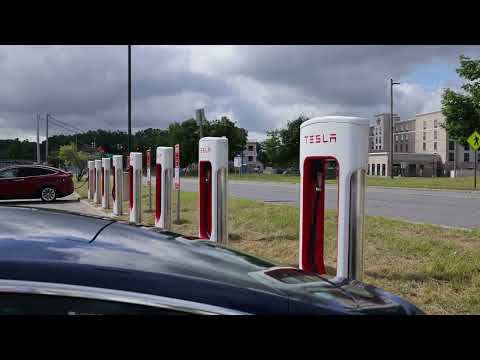 Tesla Supercharger at Cross Gates Mall in Guilderland, NY - 8K