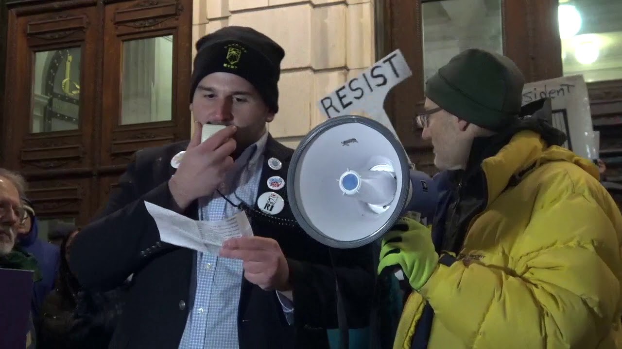 Alex Kithes speaking at the “Nobody Is Above the Law” Rally to Impeach Trump