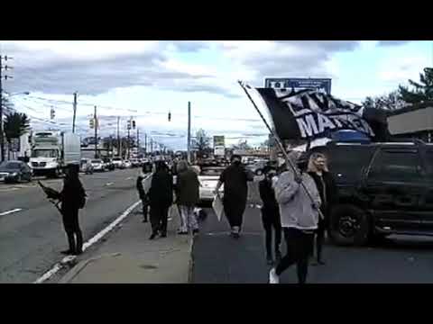 Trump Supporters Hit a BLM / Pro-Democracy Protester at a 'Stop the Steal' Rally in Rhode Island
