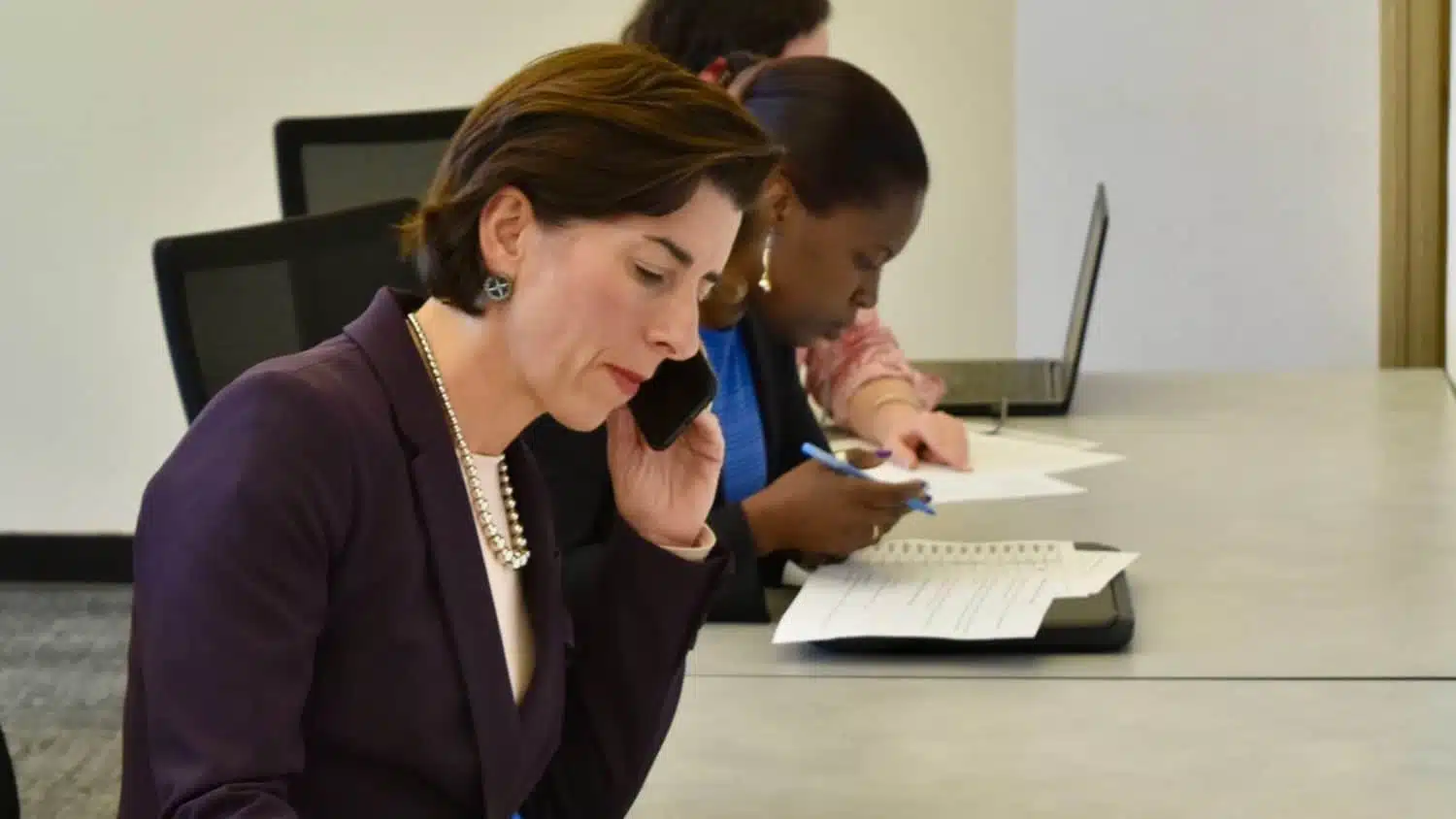 Governor Raimondo teams with RI NOW in phone banking for the Reproductive Health Care Act and equal pay