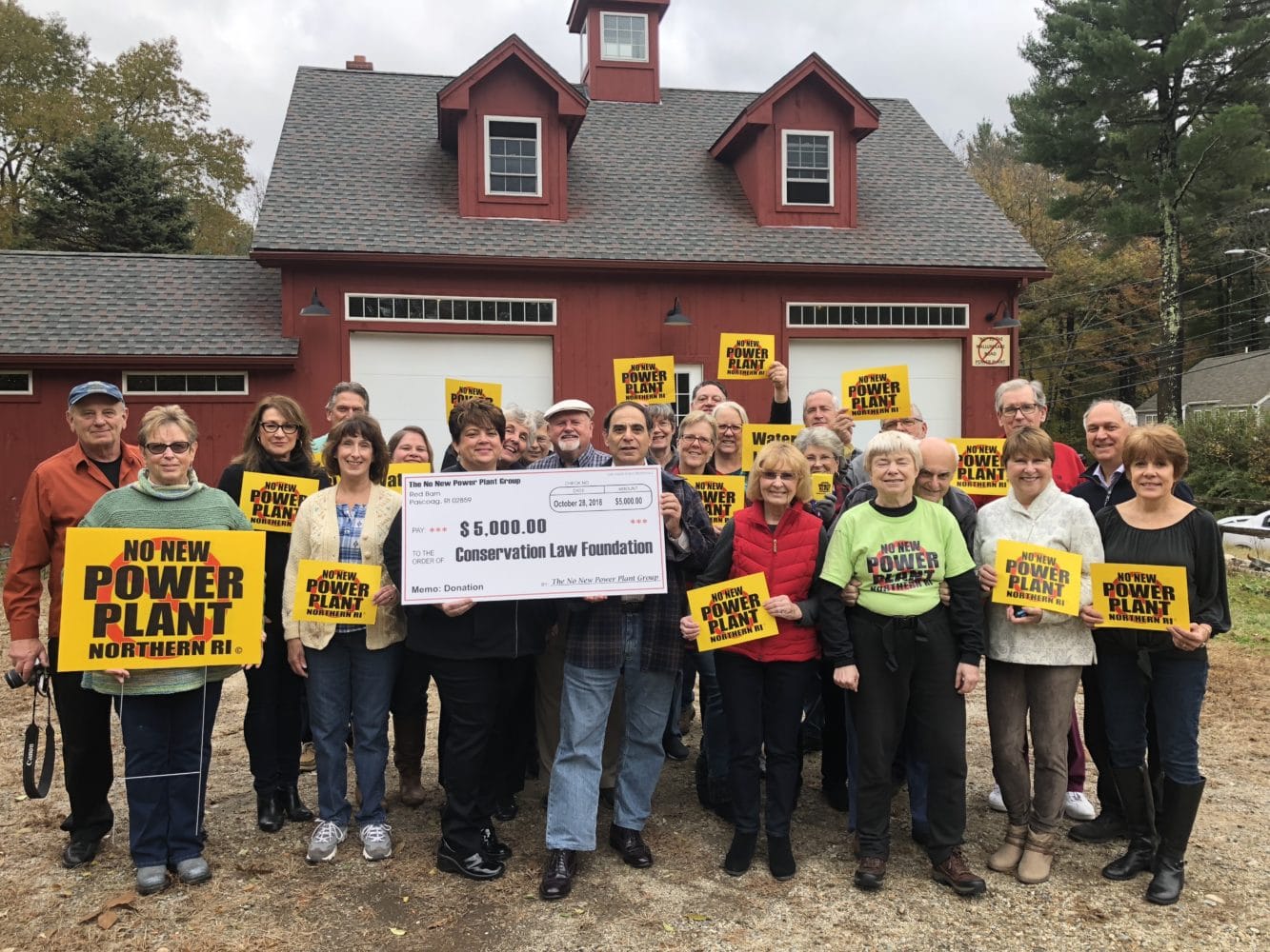Rhode Island: No New Power Plant presents CLF with check for $5000