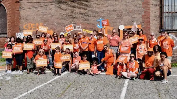 Moms Demand hold Wear Orange event in memory of gun violence victims