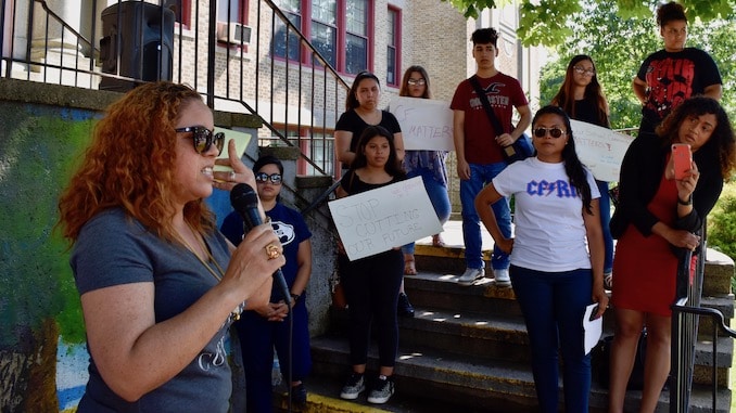 Photo for Central Falls students protest funding cuts