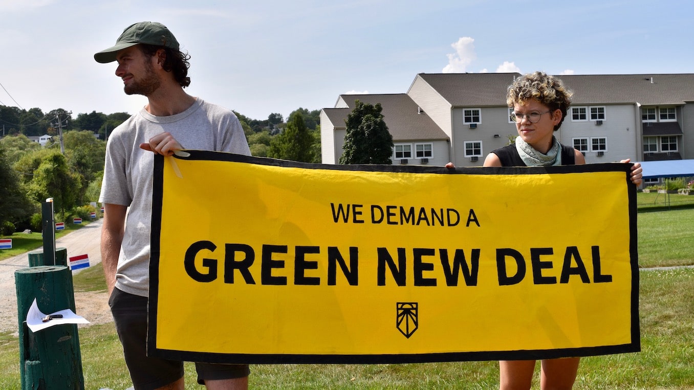 Sunrise RI protests Senator Whitehouse’s lack of support for the Green New Deal outside his annual clambake fundraiser