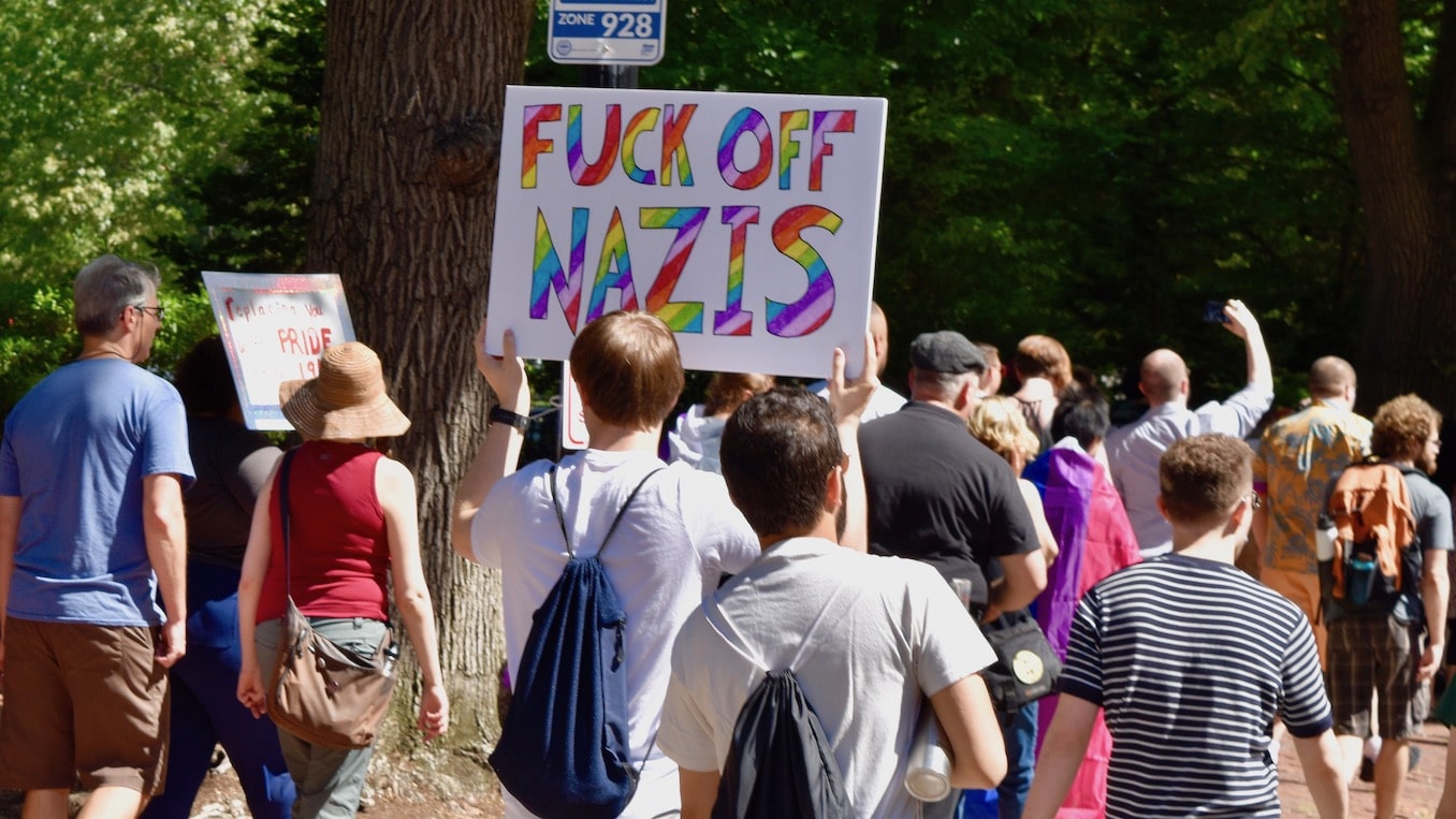Photos from the protests against the “Straight Pride” Parade in Boston