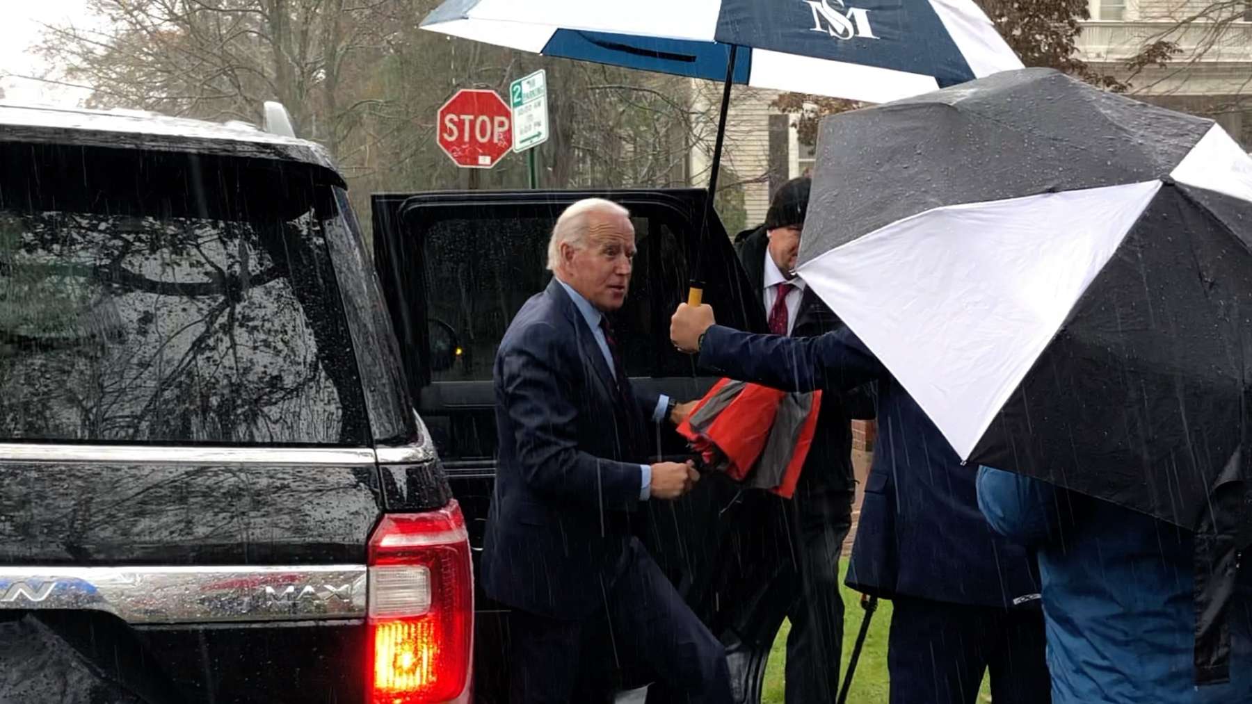 Joe Biden confronted by climate activist outside fundraiser on East Side of Providence