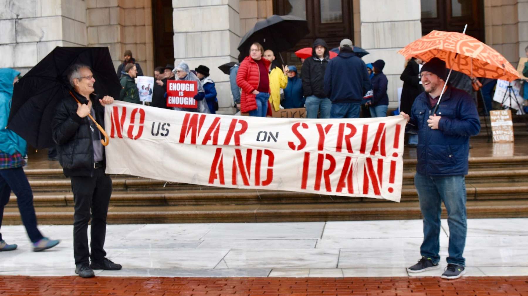 Rhode Islanders rally against war with Iran