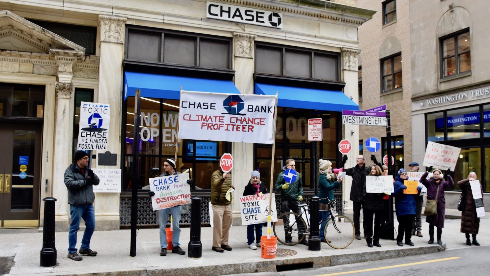 Rhode Island News: Climate Action RI shuts down Chase Bank ribbon cutting
