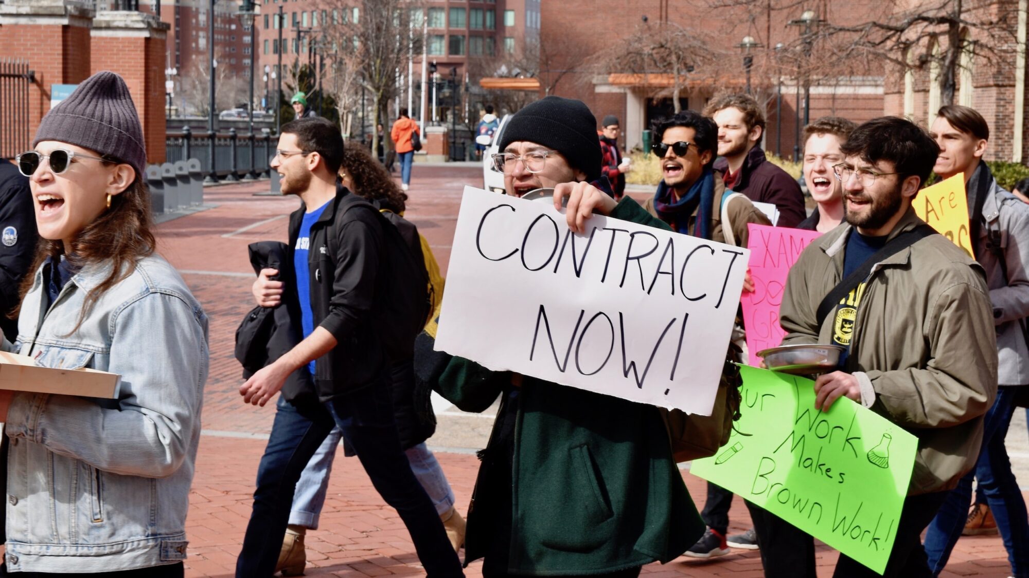 Rhode Island News: Graduate students march to pressure Brown University to final agreement on contact