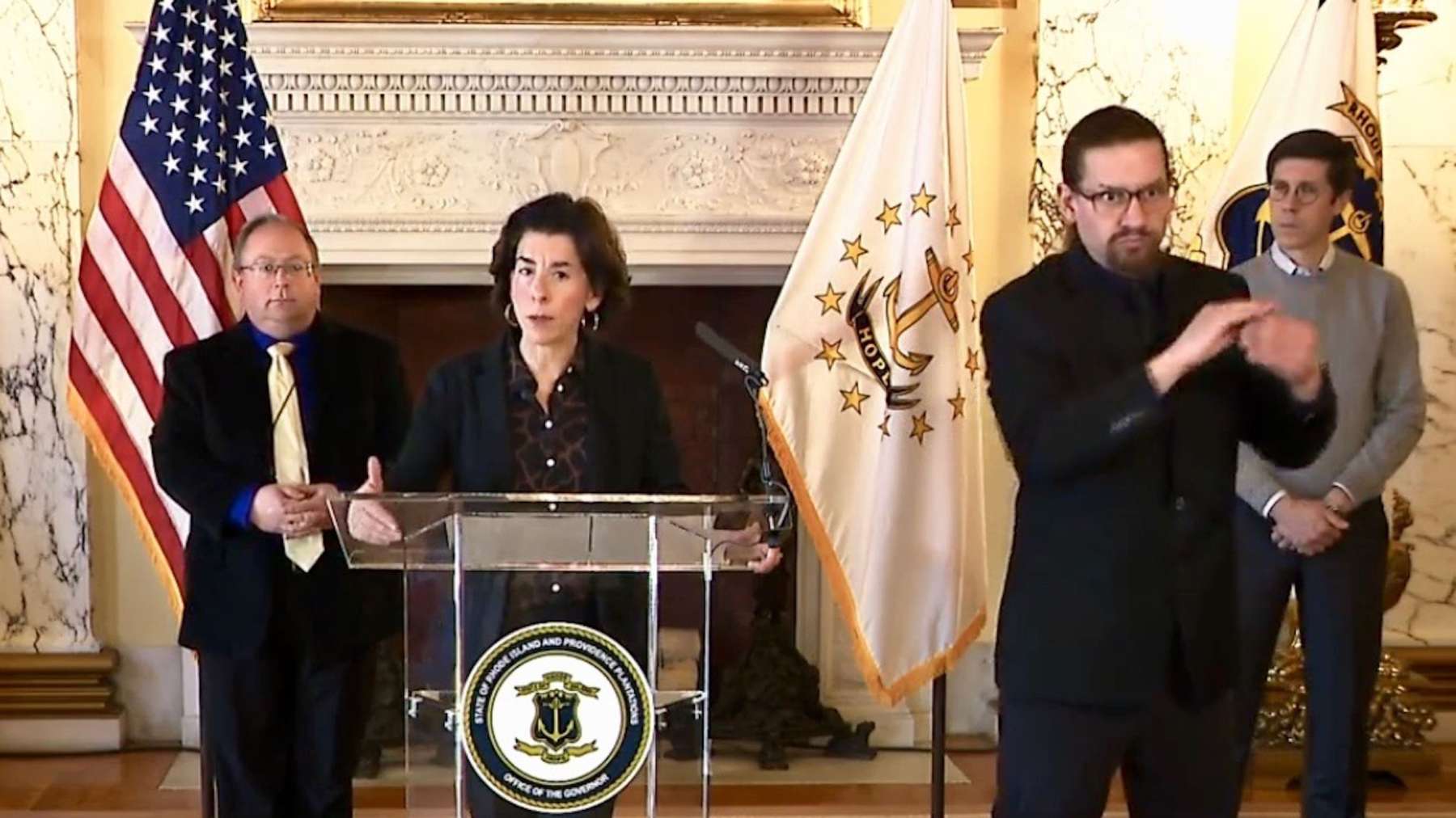 Governor Raimondo says homemade medical masks not needed and addresses Open Meetings Act changes