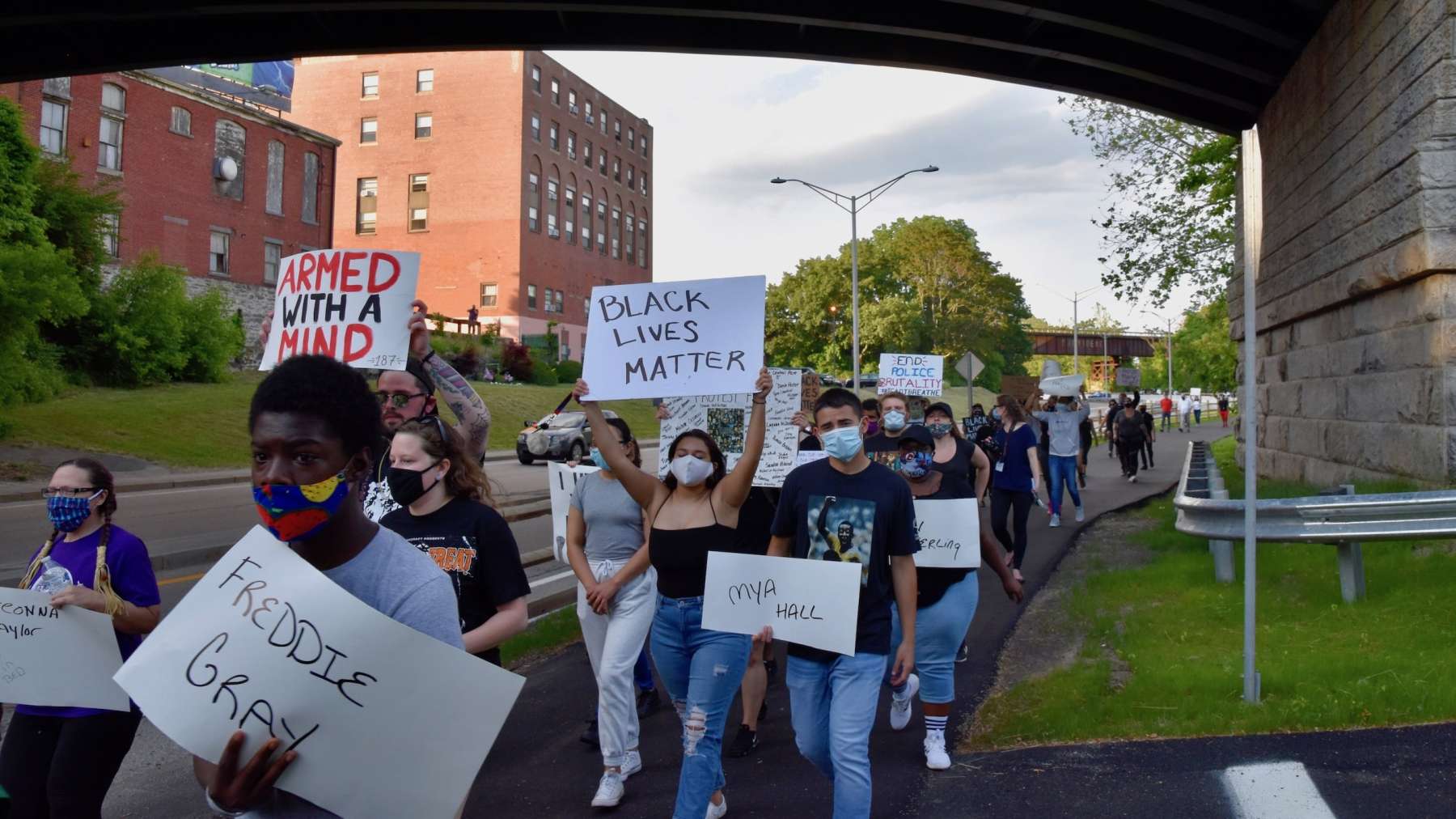 Over a hundred march against police brutality in Woonsocket
