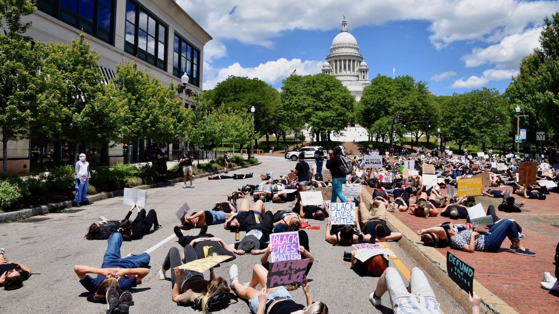 Rhode Island News: Youth protest in support of Black lives stages die-in outside State House