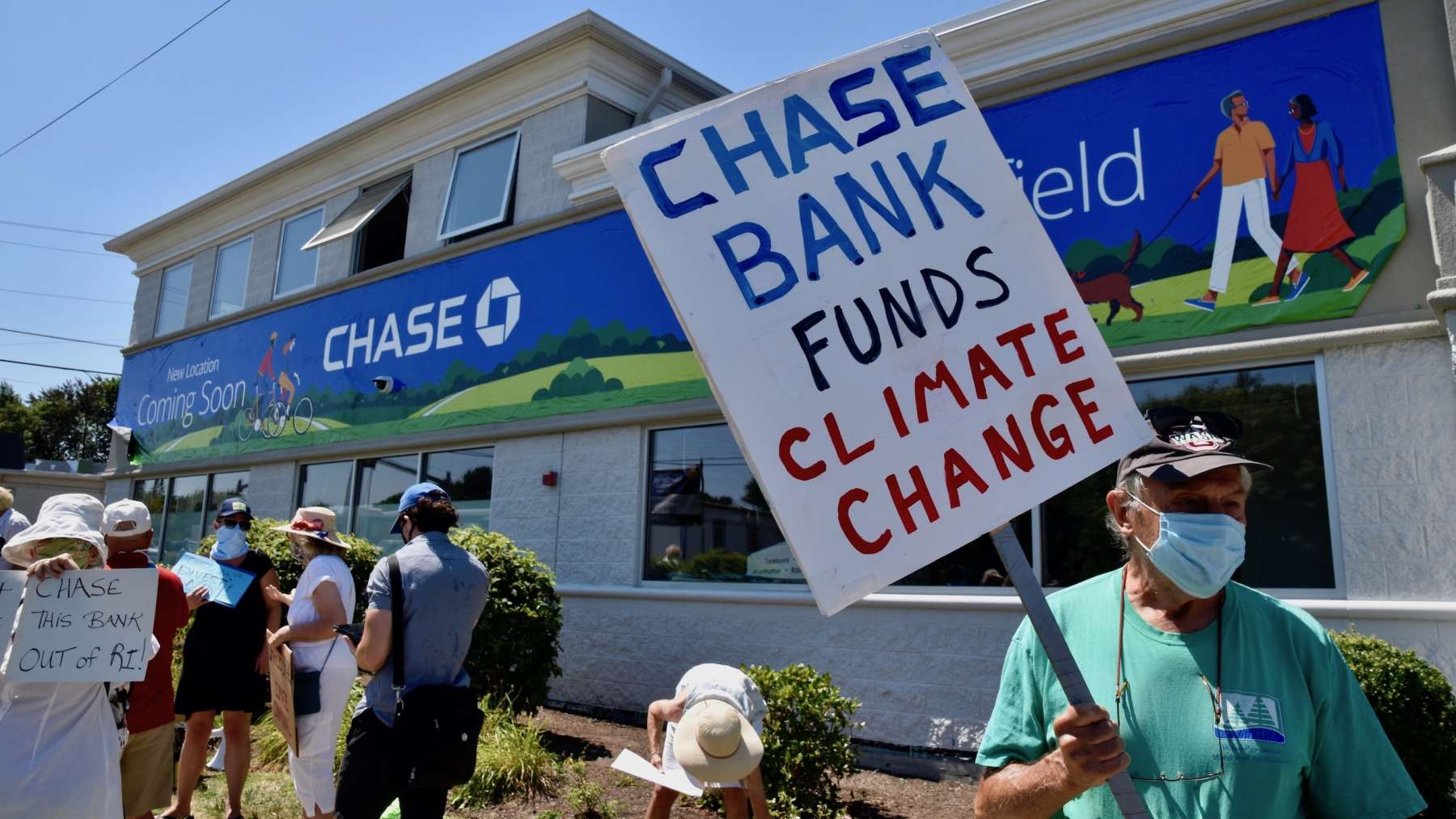 Activists protest new Chase Bank location in Wakefield