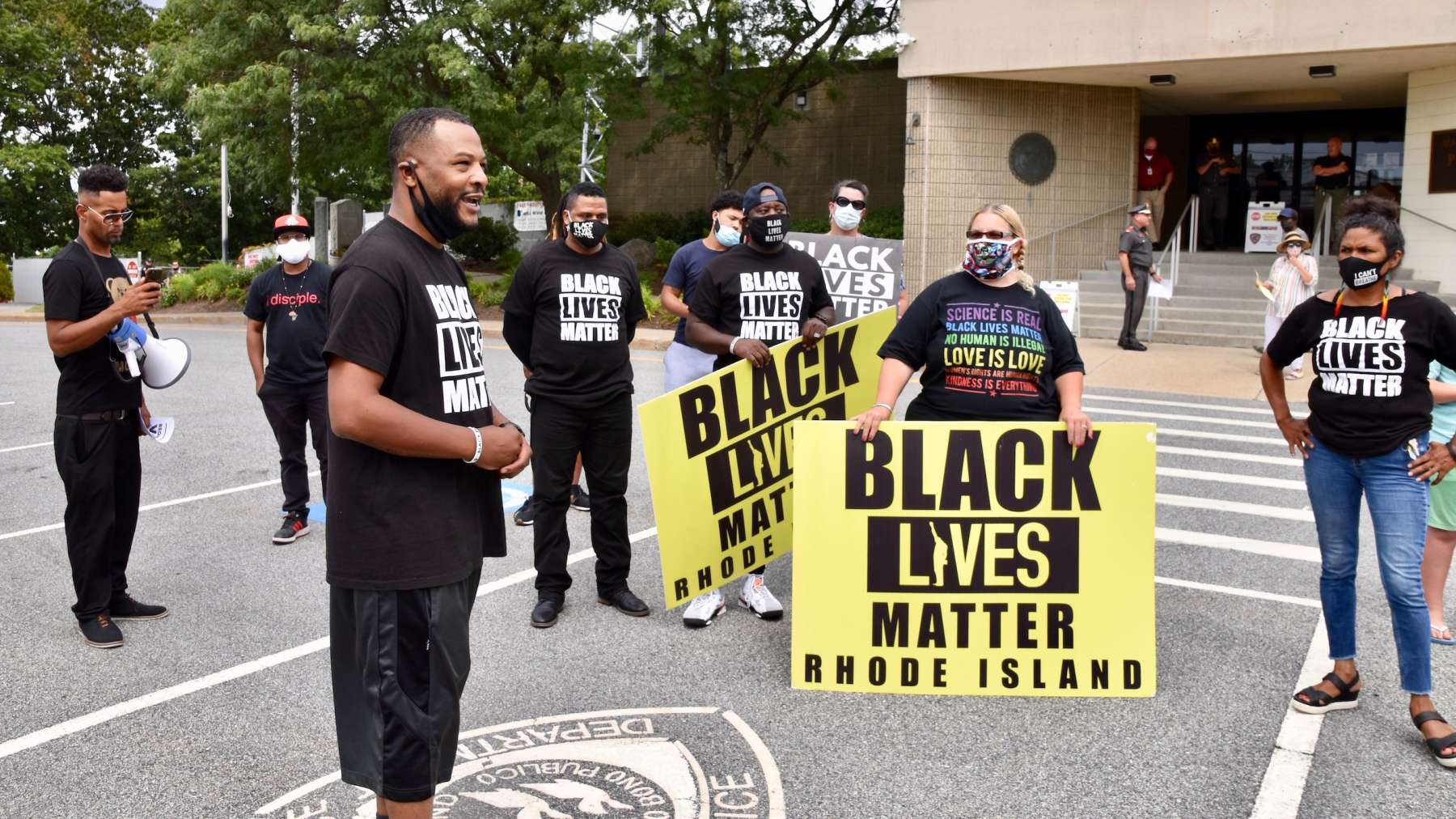 Black Lives Matter RI protests outside East Providence Police Department
